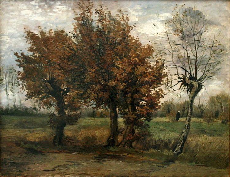 Autumn landscape with four trees, Vincent Van Gogh